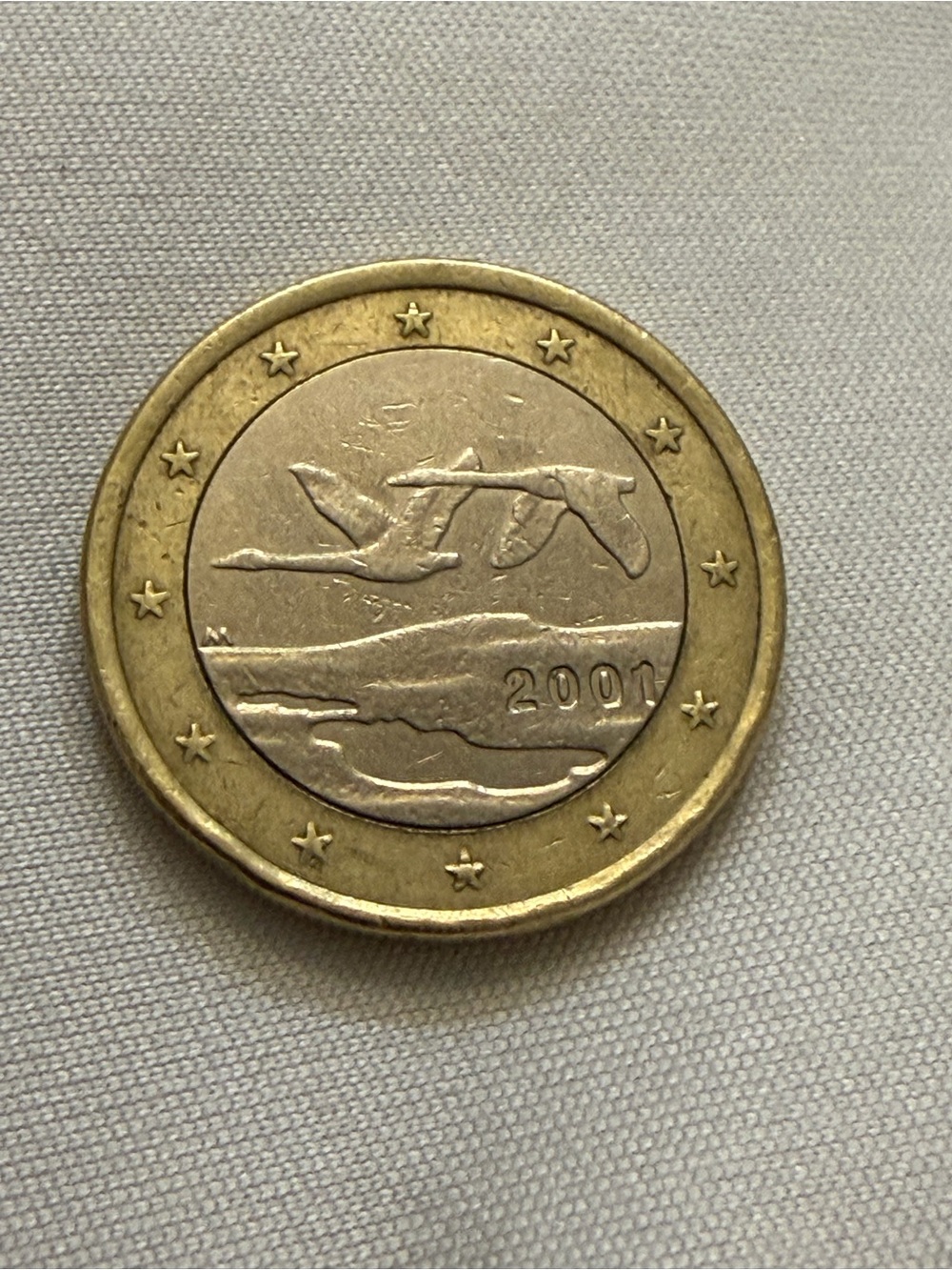Finland 1 Euro Coin 2001 - Two Flying Swans Design